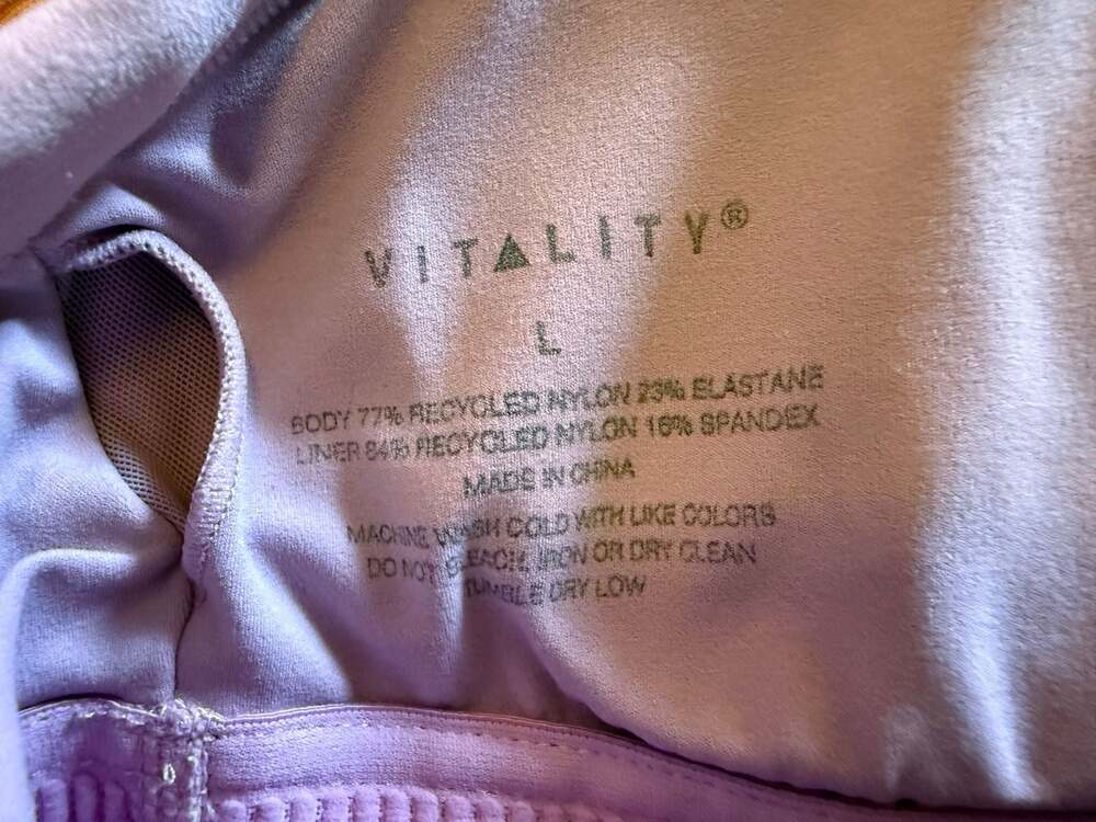 Vitality Women's Size L pink Lavender Square Neck Crop Tank Top - Picture 5 of 5
